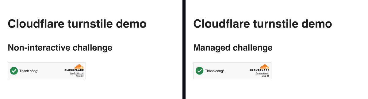 Cloudflare Turnstile: non-interactive and managed challenges passed